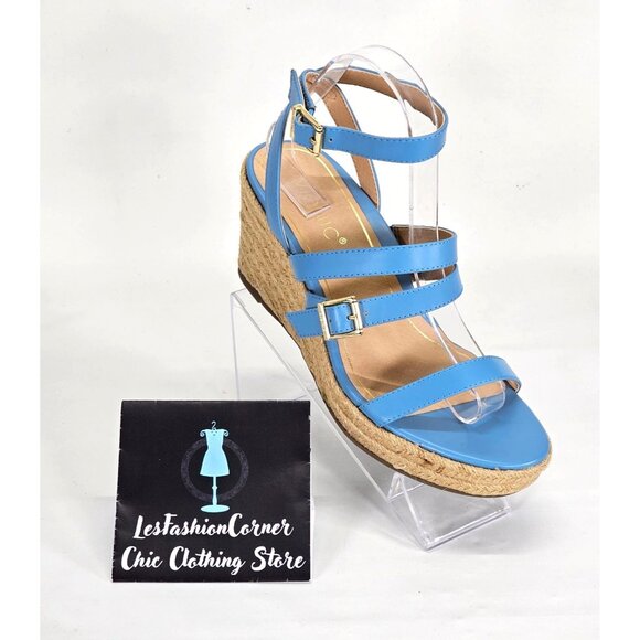 NWOB Vionic Women's Sabina Blue Strappy Wedge Espadrille Sandals Sz 8 037 - Picture 14 of 16